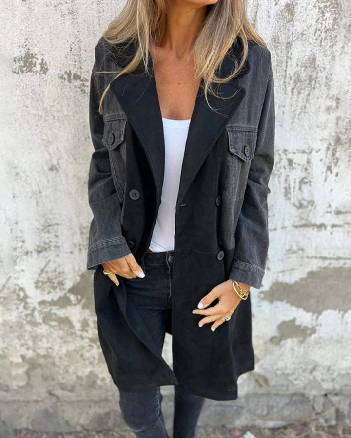 Marites – Manteau Denim & Camel