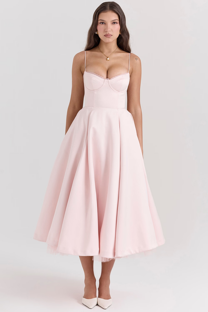 Luce – Robe Midi Satin & Tulle