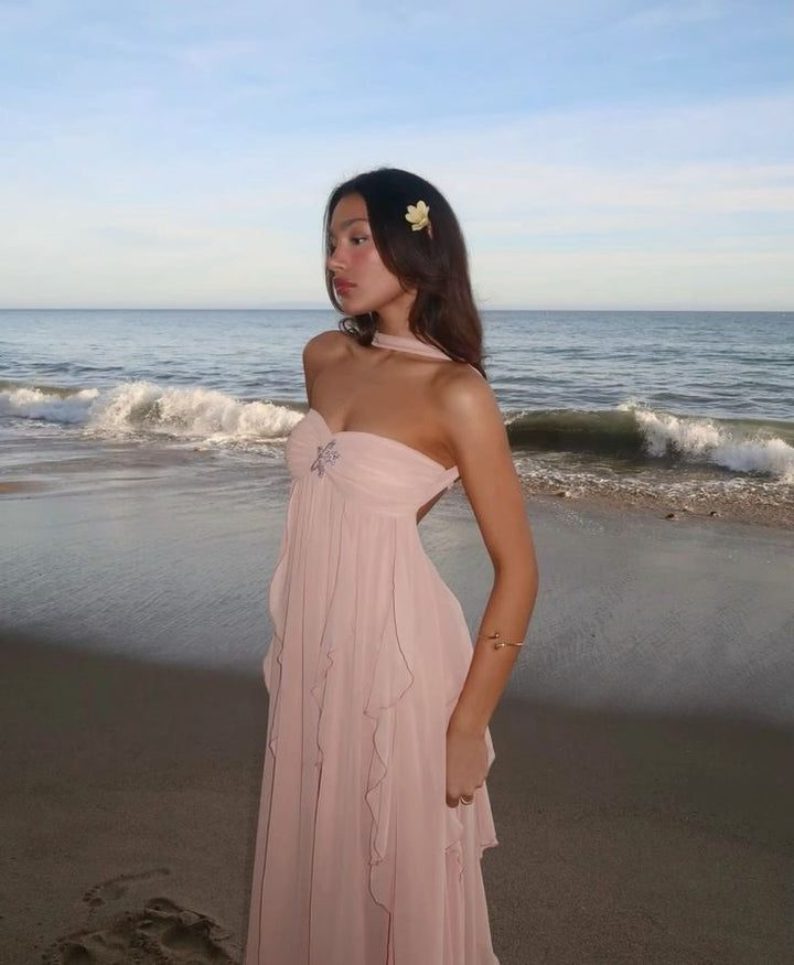 Collins – Robe Maxi Bustier à Volants