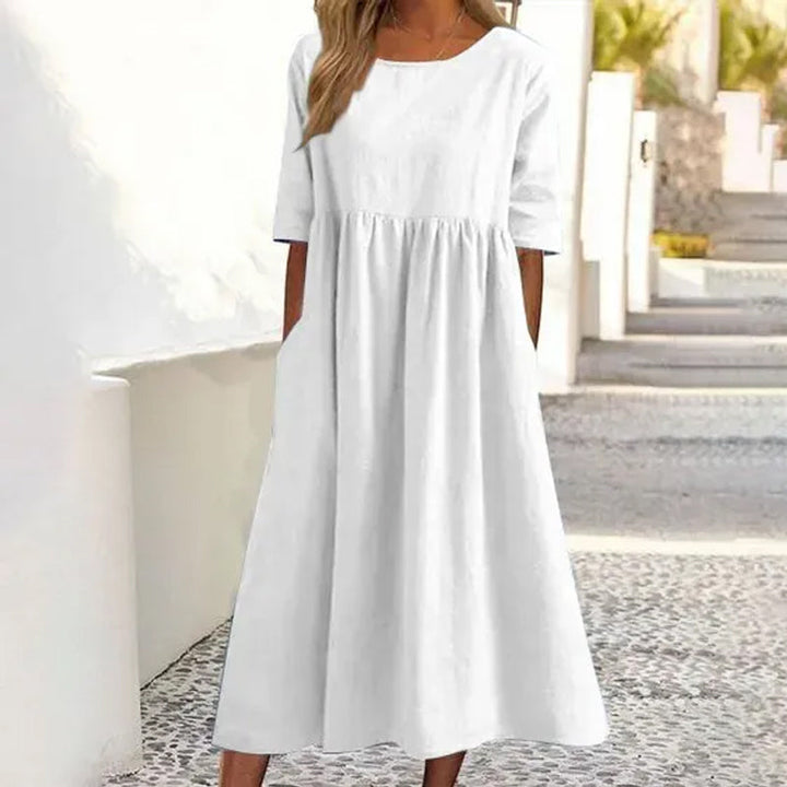 Sophie – Robe Midi Lin & Coton