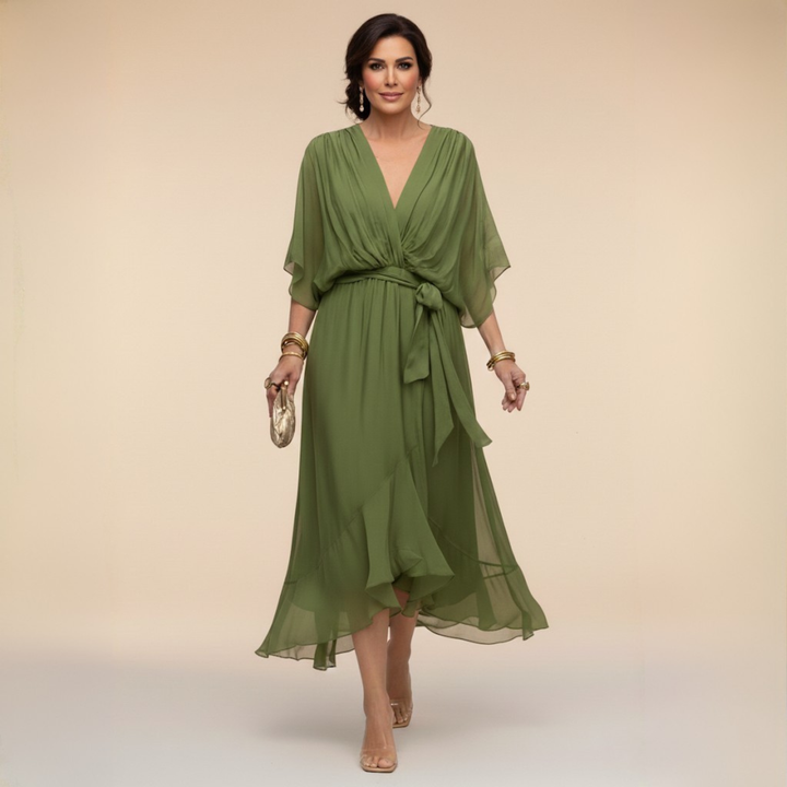 Monica – Robe Chiffon Col V