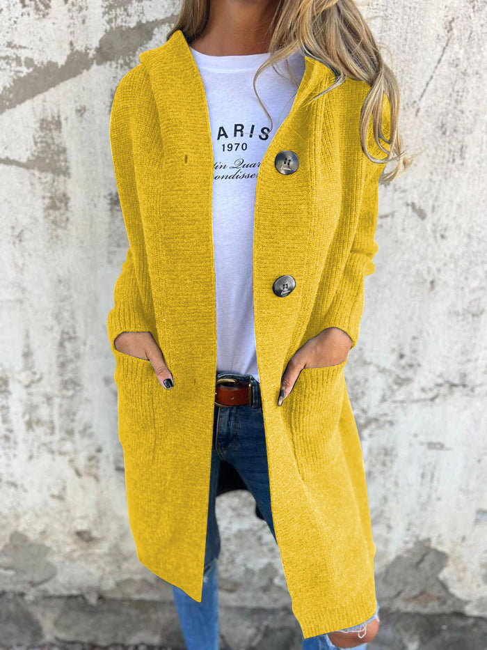 Frida – Cardigan Long Tricoté Élégant