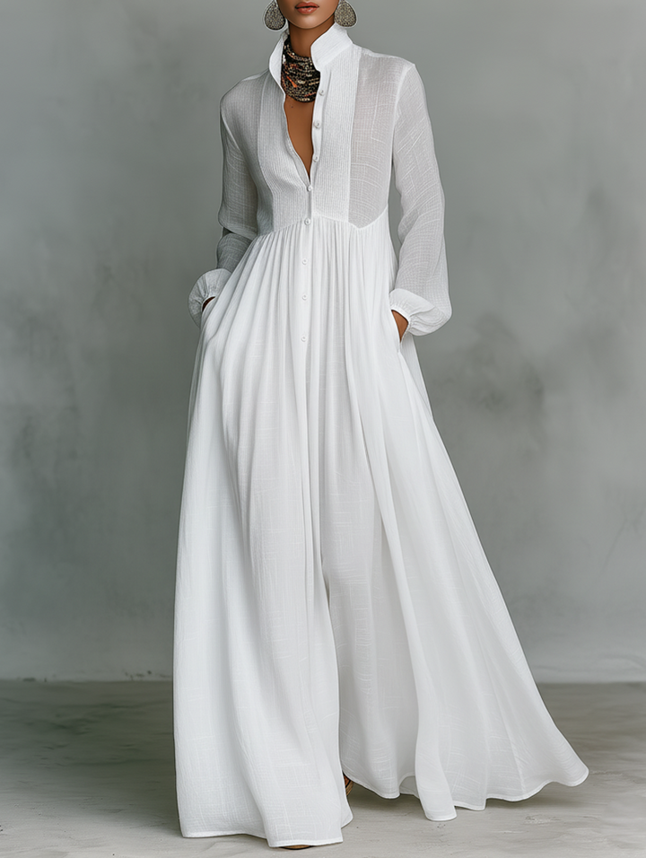 Alisa – Robe Maxi Lin Minimaliste