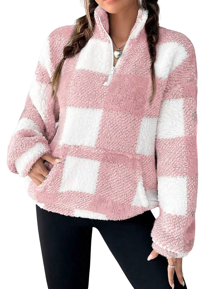 Hillie™ – Pull Half-Zip Carreaux