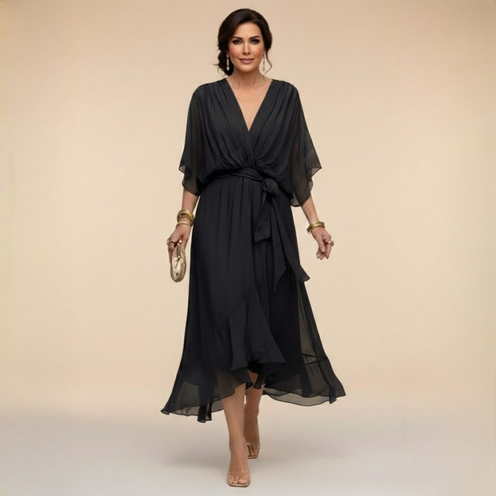 Monica – Robe Chiffon Col V