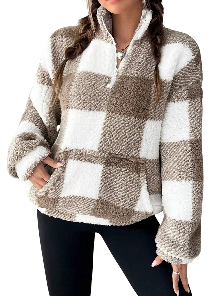Hillie™ – Pull Half-Zip Carreaux