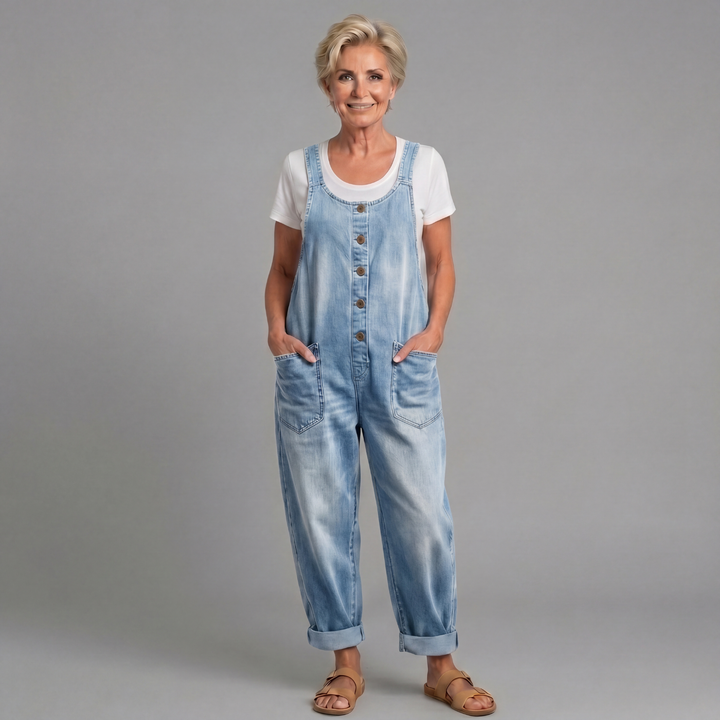 Saylor – Salopette Denim Délavé Vintage