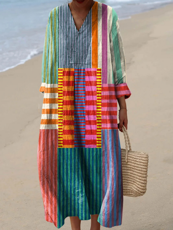 Robe Imprimé Géométrique Vintage