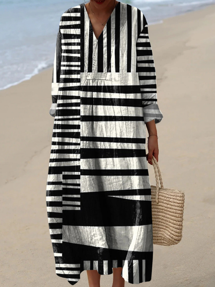 Robe Imprimé Rayures Abstraites