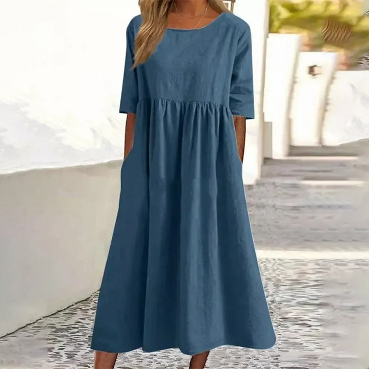 Sophie – Robe Midi Lin & Coton
