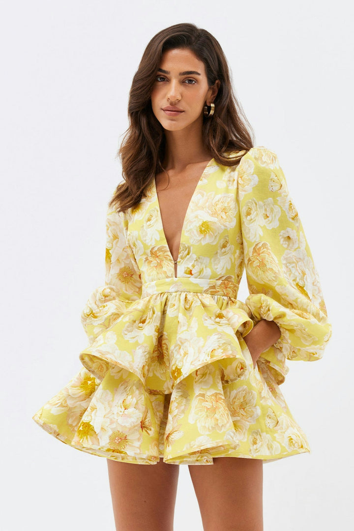Raelynn – Mini Robe Florale à Volants