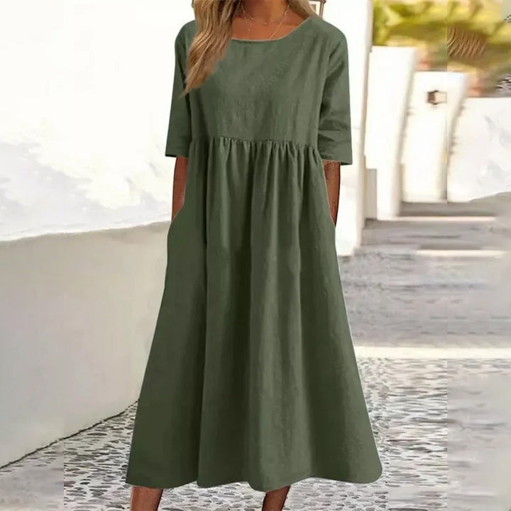 Sophie – Robe Midi Lin & Coton