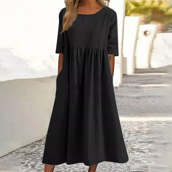Sophie – Robe Midi Lin & Coton