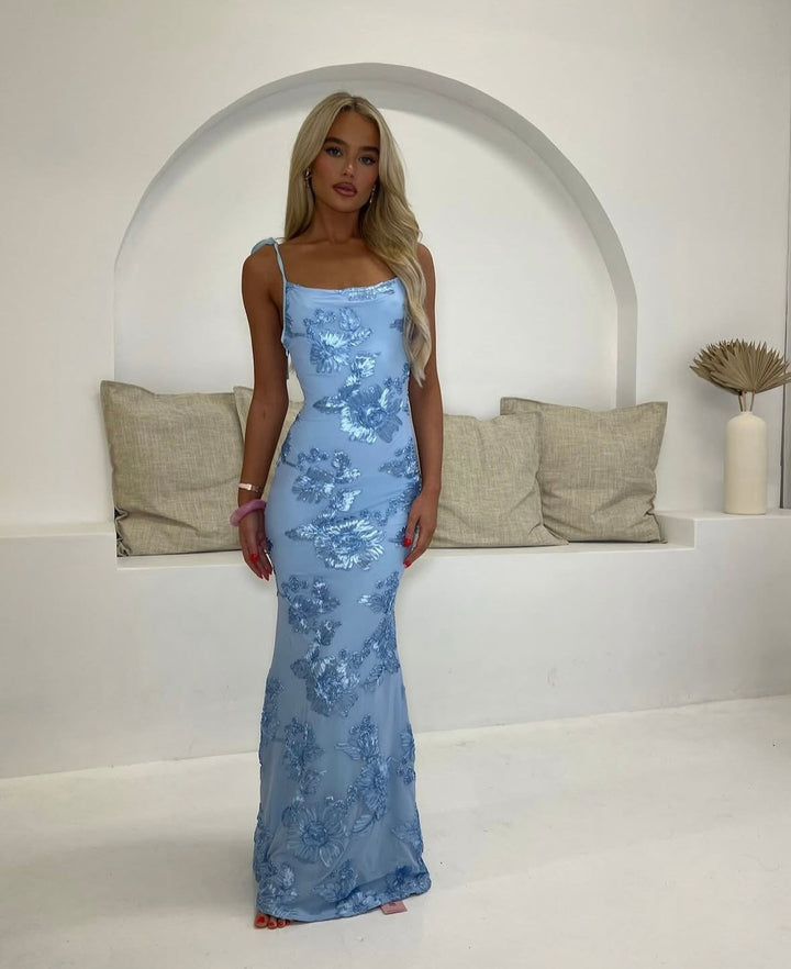 Lily – Robe Maxi Florale Bretelles Réglables