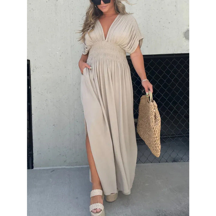 Gisella – Robe Maxi Col V Fendue