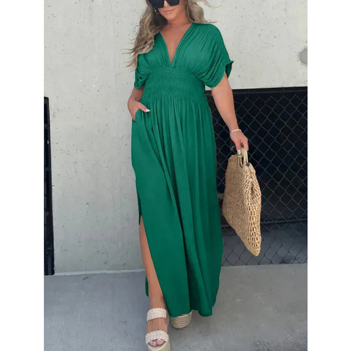 Gisella – Robe Maxi Col V Fendue