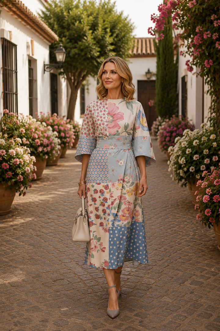 Celeste – Robe Midi Florale Élégante