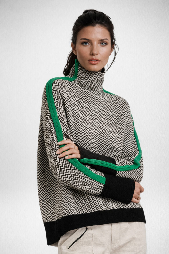 Helena – Pull Rayures Contrastées