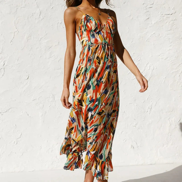 Clara – Robe Maxi Imprimée Élégante