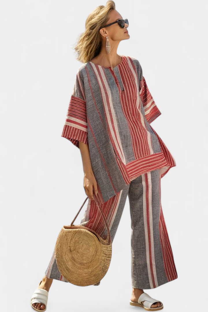 Bravine – Top Lin Corail & Pantalon Large