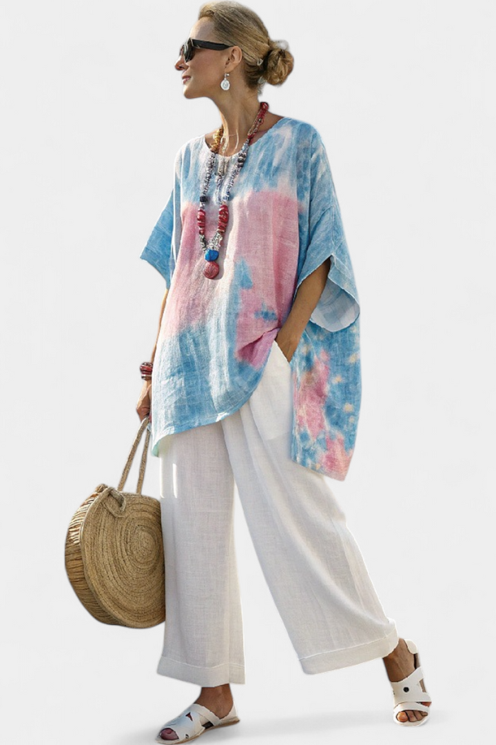 Vantrel – Top Lin Relaxed & Pantalon Rayé