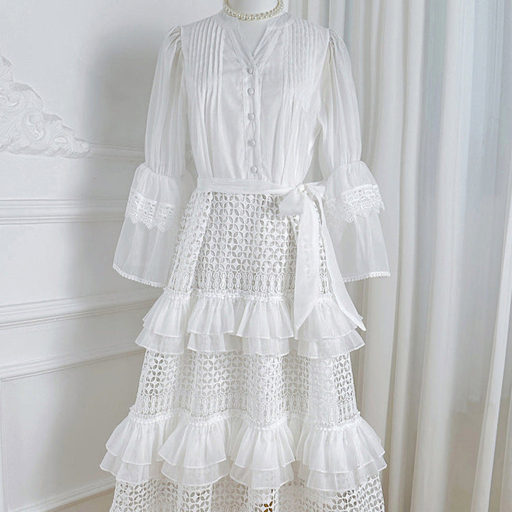 Freya – Cardigan Crochet Blanc
