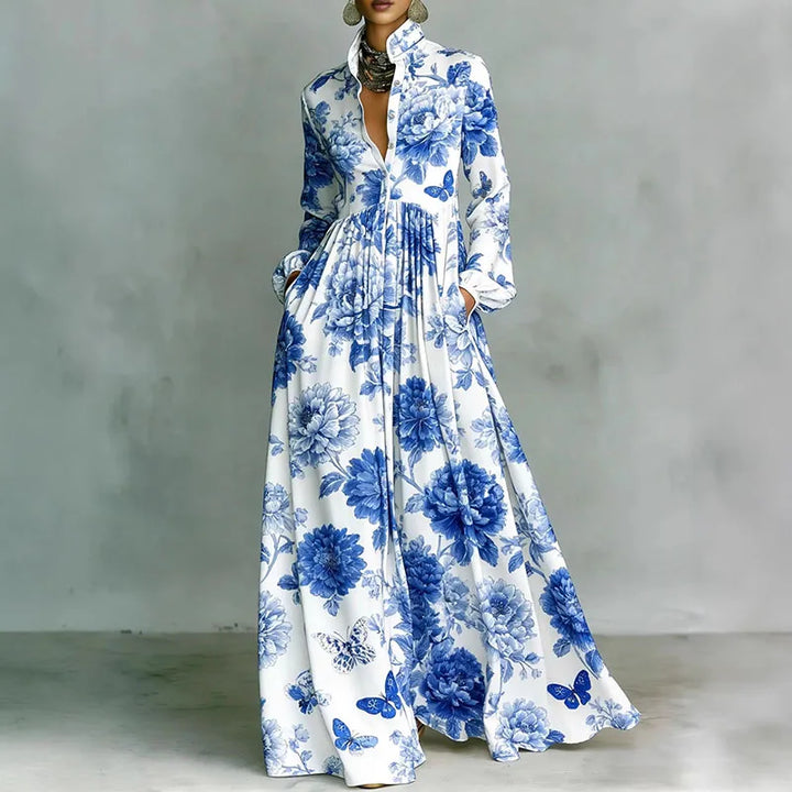 Lanna – Robe Maxi Florale Boutonnée