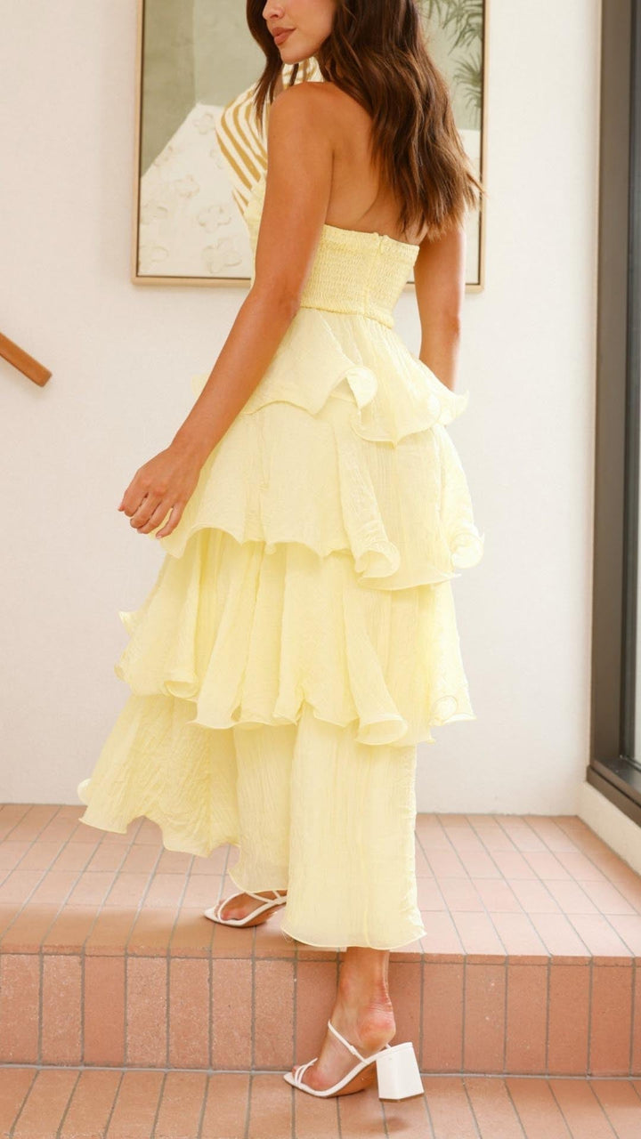 Kate – Robe Maxi à Volants Étagés
