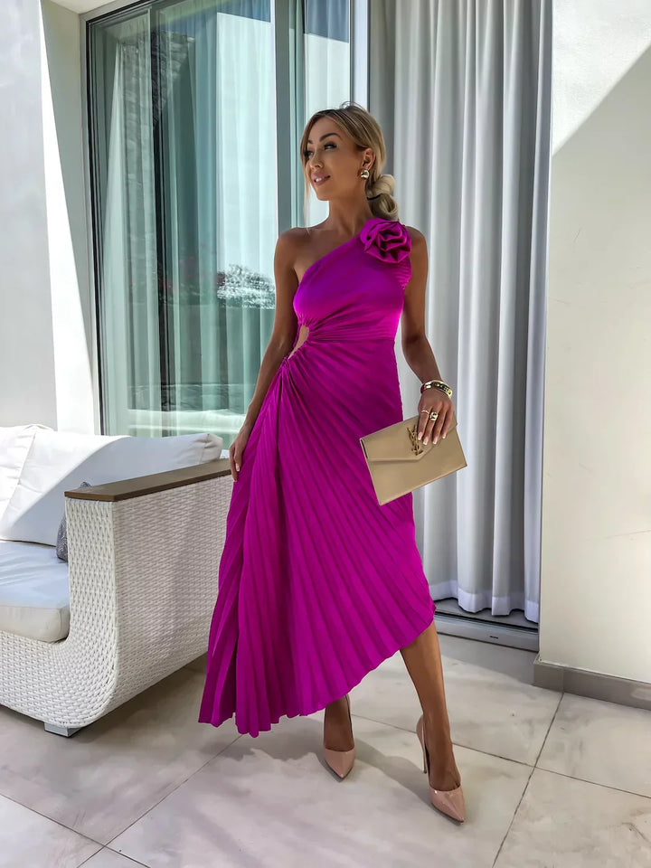 Lizbeth – Robe Maxi Épaule Fleurie