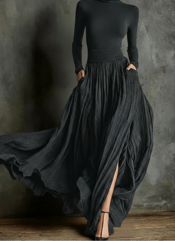 Raquel – Robe Maxi Taille Haute