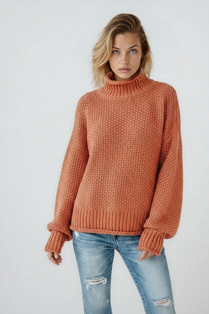 Juliette – Pull Col Roulé Tricoté