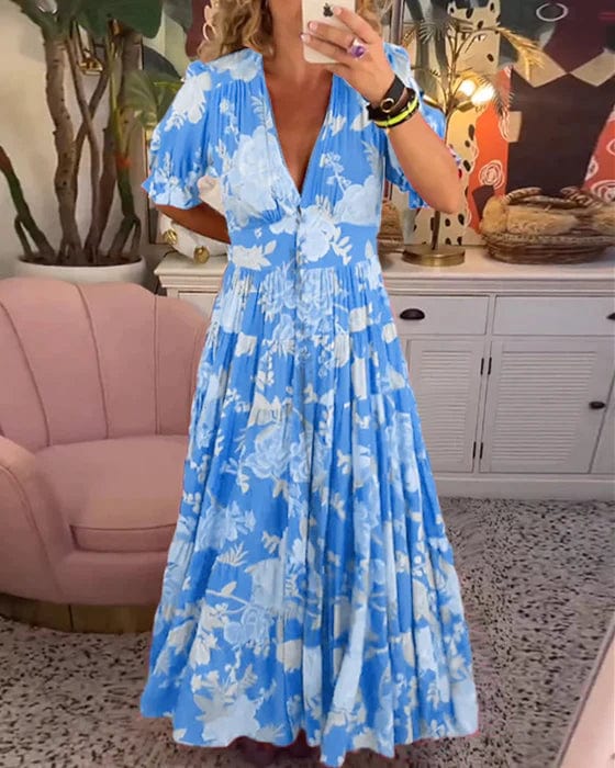 Isabeau – Robe Maxi Col V & Poches