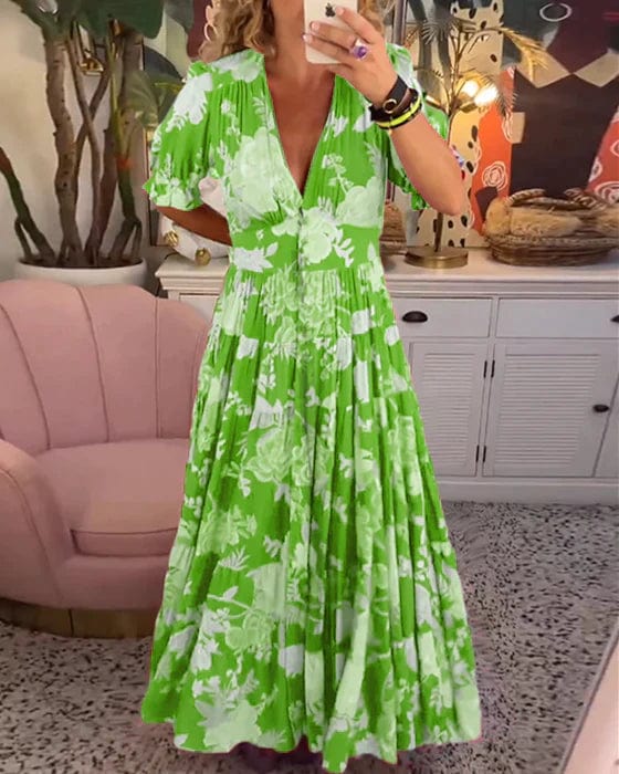 Isabeau – Robe Maxi Col V & Poches