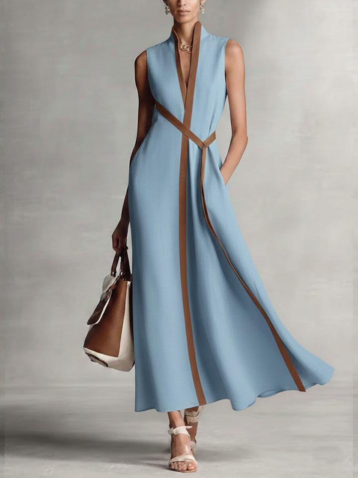 Harper – Robe Maxi Portefeuille Sans Manches