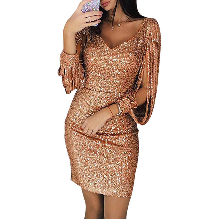 Mira – Robe Col V Manches Longues