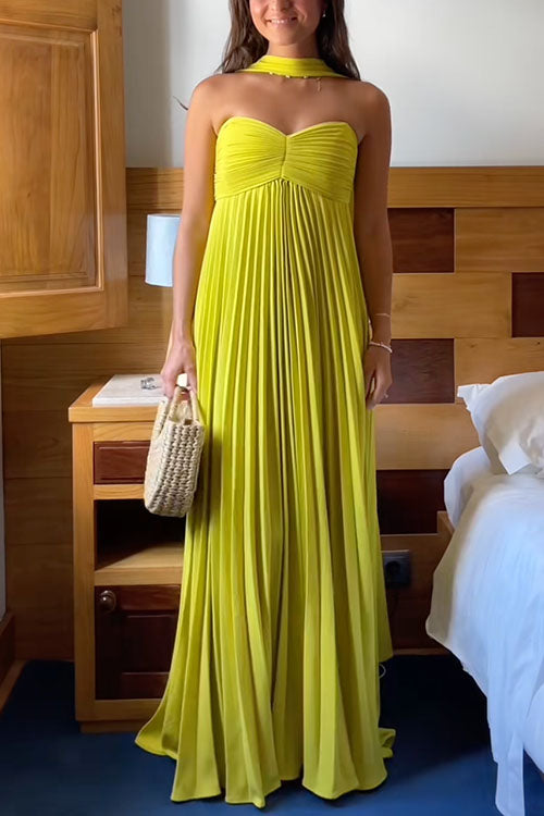 Katrina – Robe Maxi Épaules Dénudées Plissée