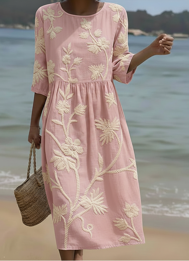 Phoebe – Robe Midi Imprimé Fleurs & Plantes