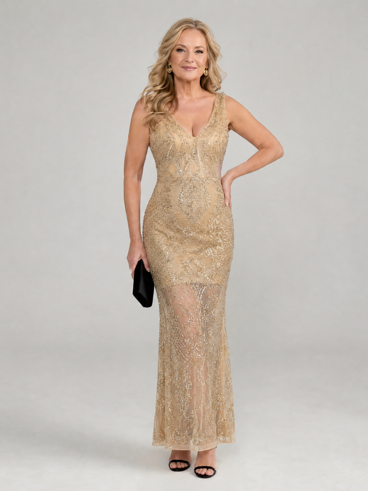 Sirea – Robe Midi Sequins & Transparence