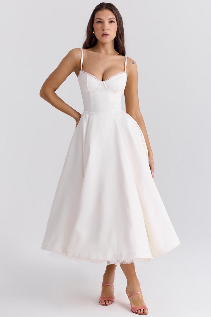 Luce – Robe Midi Satin & Tulle