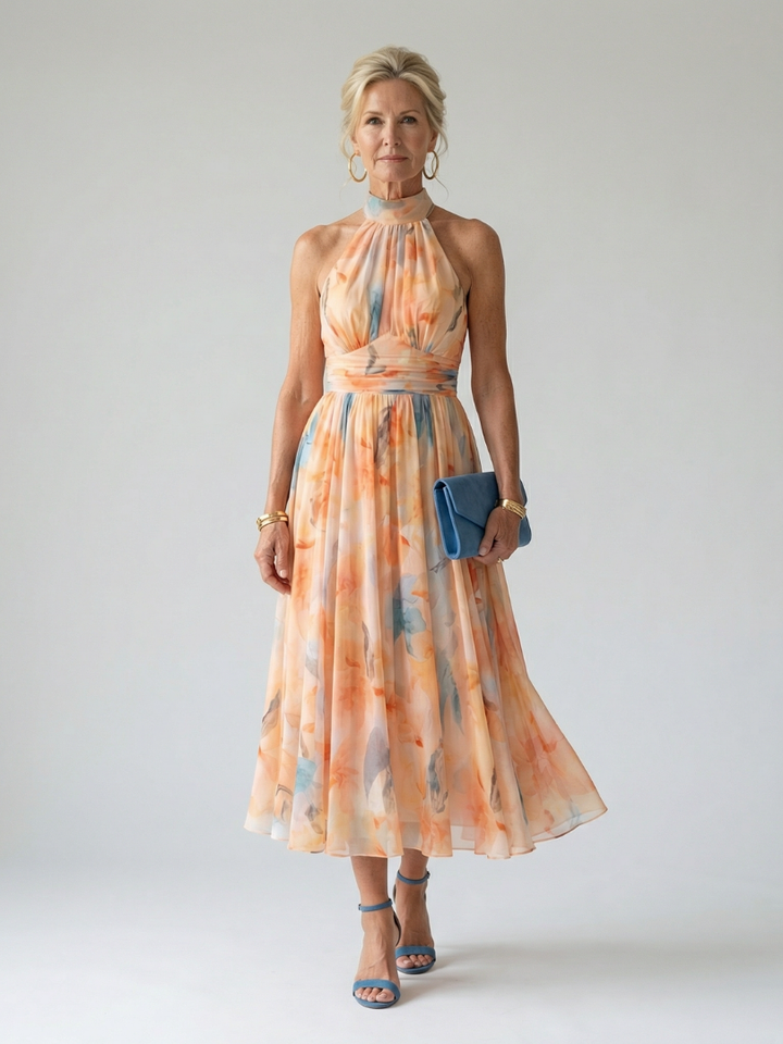 Elin – Robe Midi Halter Douce