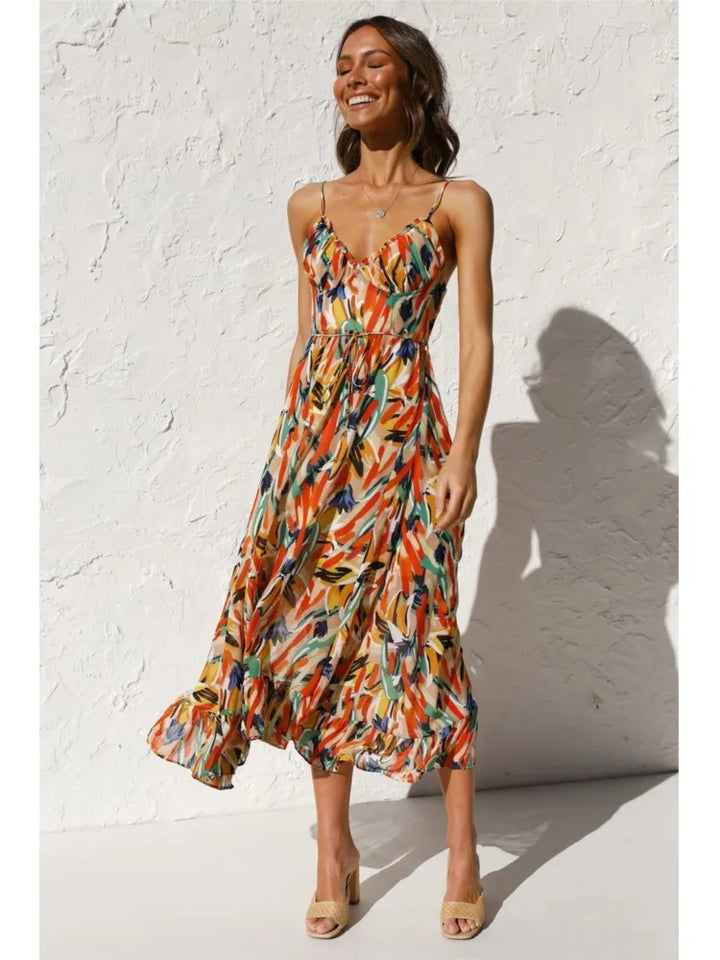 Eva – Robe Midi Colorée