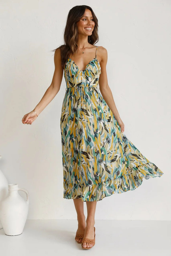 Eva – Robe Midi Colorée