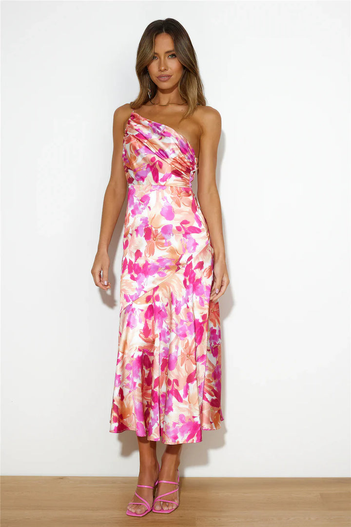 Eliza – Robe Midi Une Épaule