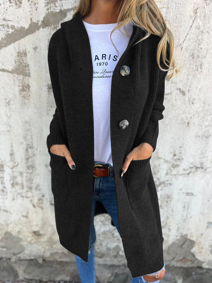 Frida – Cardigan Long Tricoté Élégant