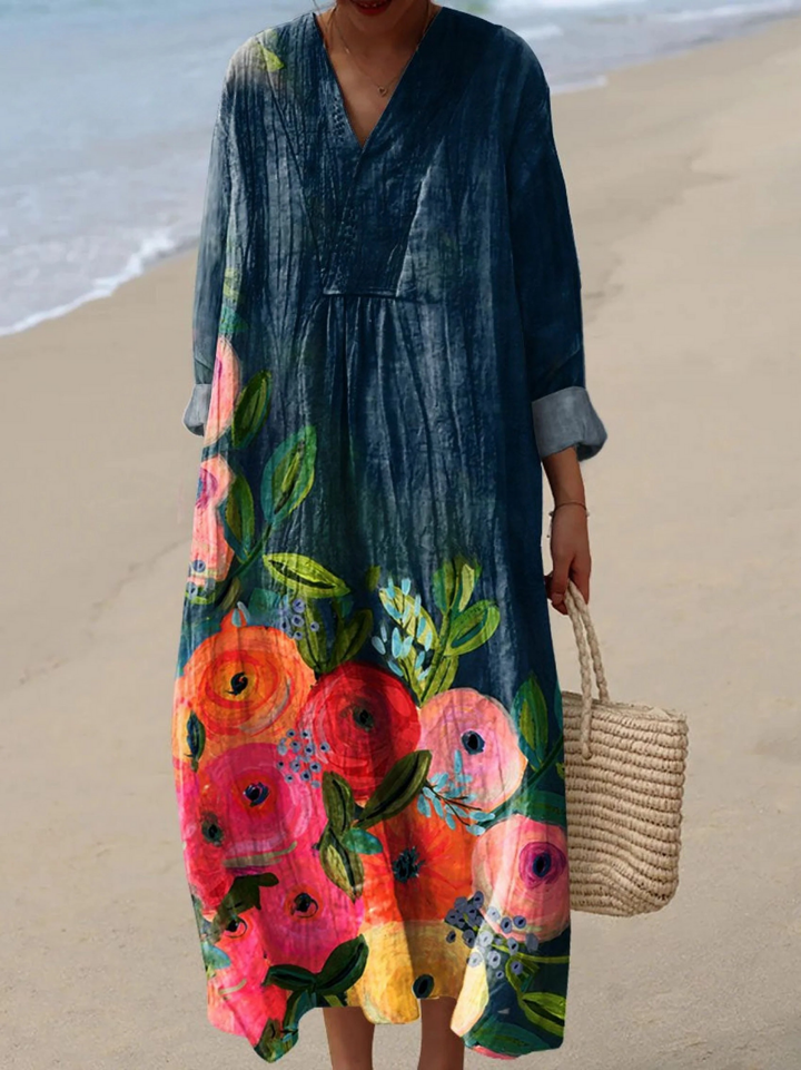 Robe Casual Imprimé Fleurs