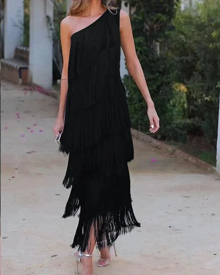 Lauren – Robe Maxi à Franges