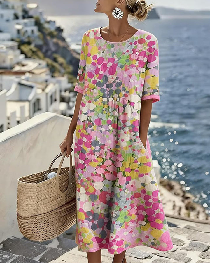 Elena – Robe Midi Florale Légère