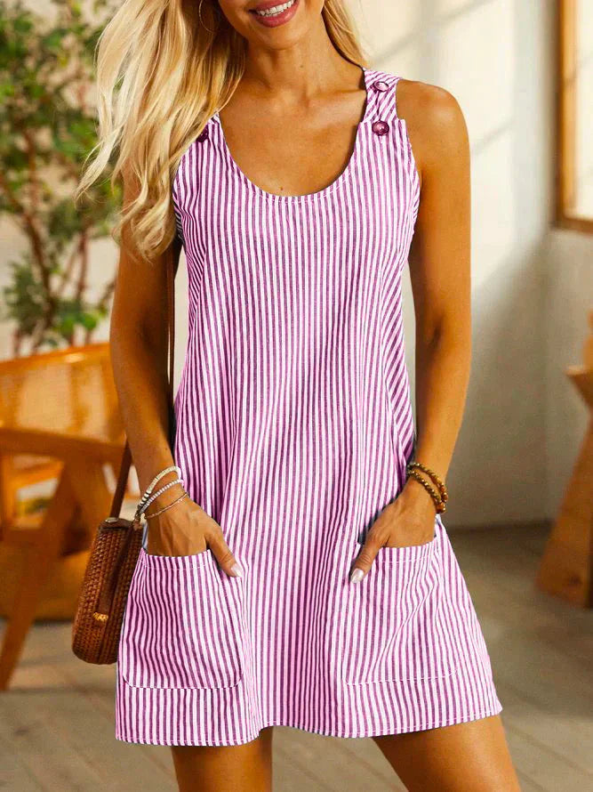 Terri – Mini Robe Rayée à Poches
