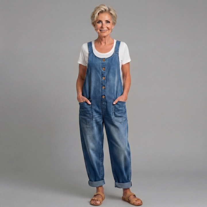 Saylor – Salopette Denim Délavé Vintage