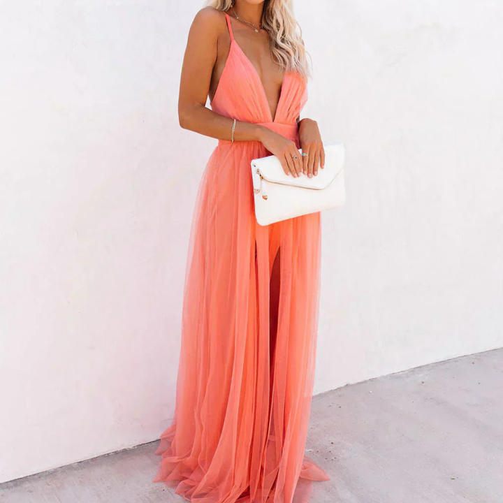 Willow – Robe Maxi Corail Légère